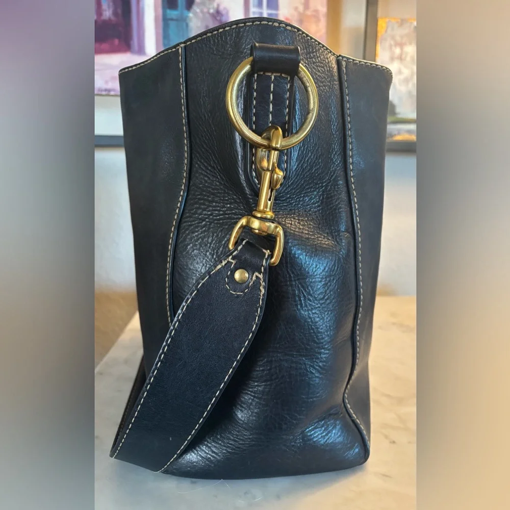 FRYE leather bucket harness handbag equestrian style - Picture 3 of 7